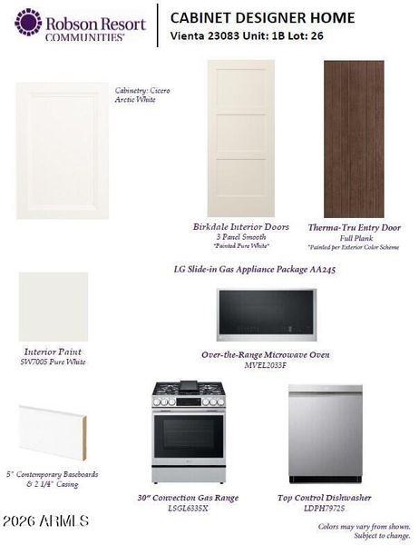 1B 26 Design Selections