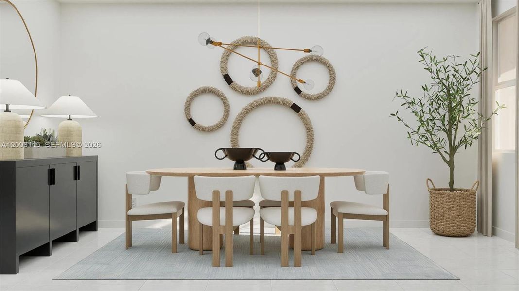 Furnished interior view inside a new home in RosaBella, Miami (Image 3).