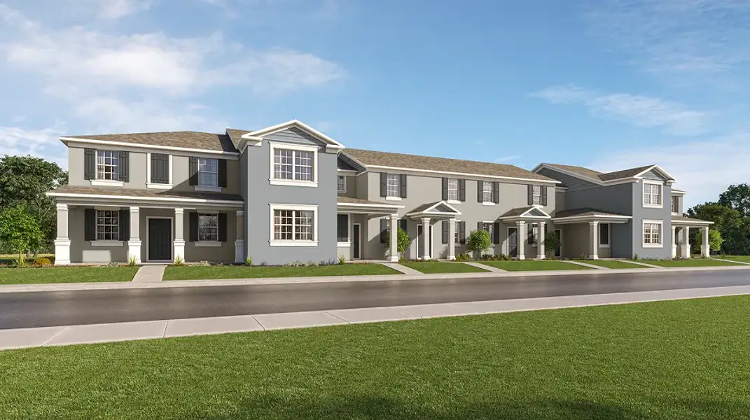 Front exterior of a new home in New Port Corners, New Port Richey, FL, highlighting curb appeal (Image 1). Front exterior of a new home in New Port Corners, New Port Richey, FL, highlighting curb appeal (Image 1).