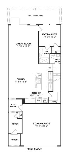 2D floor plan layout for the Laconia III by K. Hovnanian® Homes in Prestige on 64th, Phoenix, AZ (Image 3).