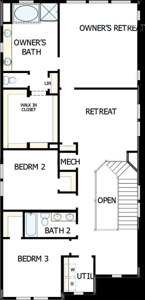 2D floor plan layout of this home in Revel Crossing at Wolf Ranch - The Panorama Collection, Colorado Springs, CO (Image 3).