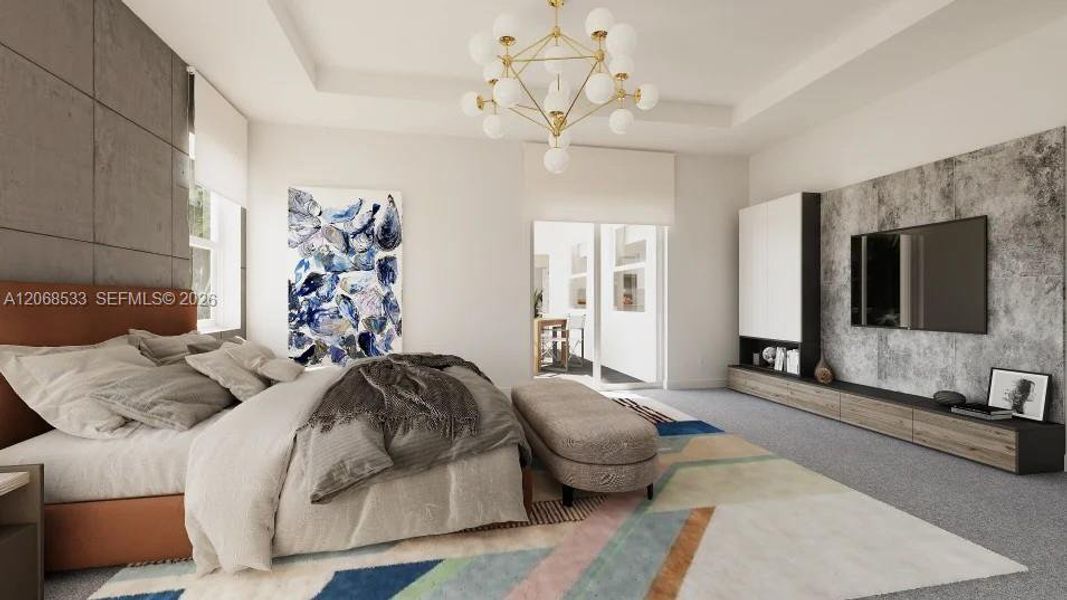 Furnished interior view inside a new home in Wildwood Groves, Miami (Image 7).