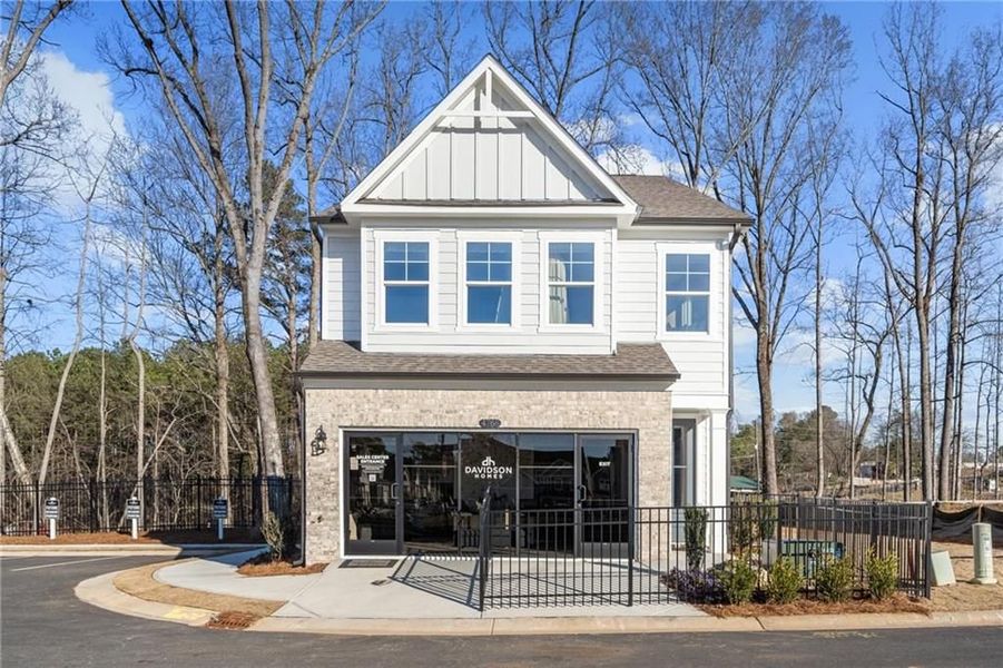 Front exterior of a new home in The Village at Shallowford, Kennesaw, GA, highlighting curb appeal (Image 76). Front exterior of a new home in The Village at Shallowford, Kennesaw, GA, highlighting curb appeal (Image 76).