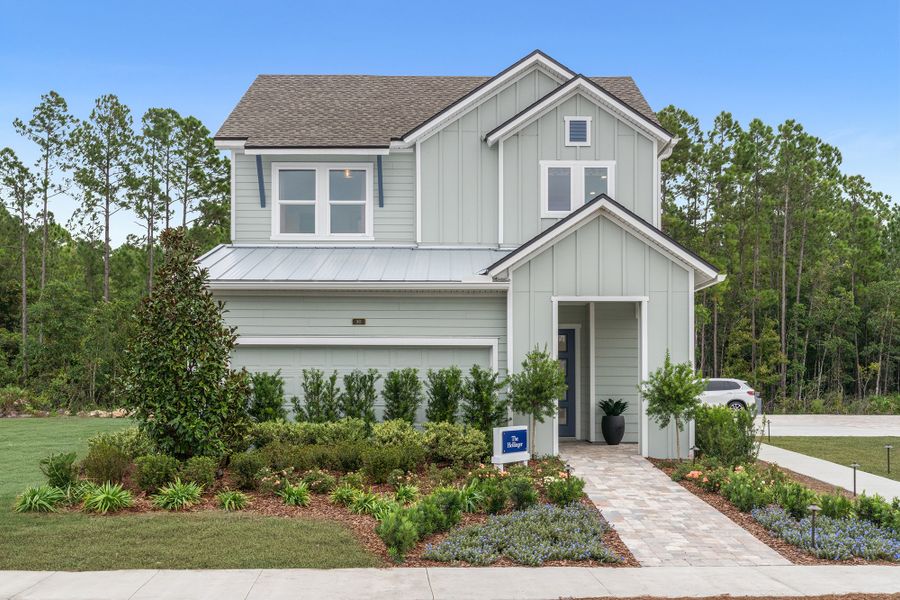 Representative exterior photo of a completed home built from the The Hollinger by David Weekley Homes in Evergreen Island at Silverleaf - Executive, St. Augustine, FL (Image 2).