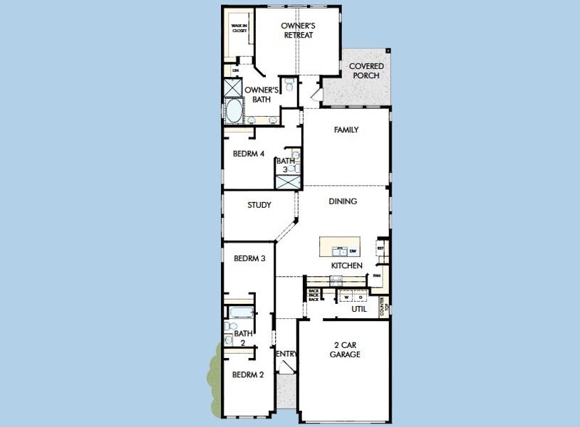 2D floor plan layout for the The Conroe by David Weekley Homes in Elyson 45', Katy, TX (Image 4). 2D floor plan layout for the The Conroe by David Weekley Homes in Elyson 45', Katy, TX (Image 4).