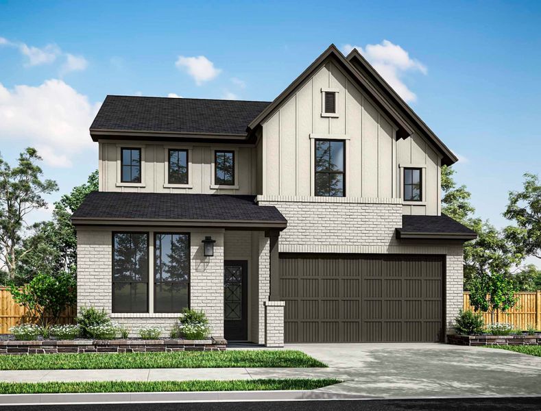 Representative exterior photo of a completed home built from the Hawk by Tri Pointe Homes in Oakhill Reserve, Tomball, TX (Image 20). Representative exterior photo of a completed home built from the Hawk by Tri Pointe Homes in Oakhill Reserve, Tomball, TX (Image 20).