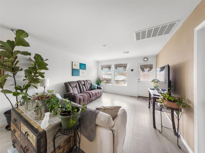 Living room featuring light wood finished floors