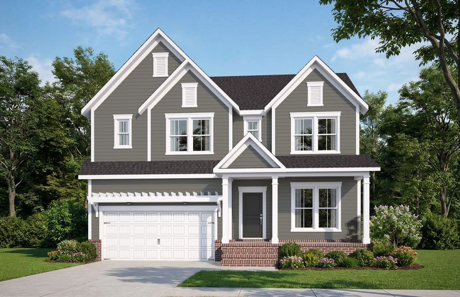 Representative exterior photo of a completed home built from the Stonebrook by Pulte Homes in Everbrook, Angier, NC (Image 23).