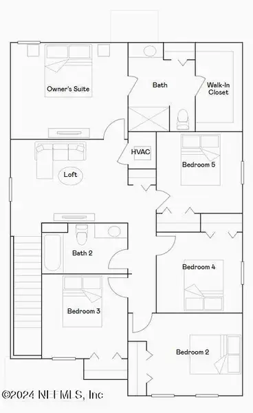 2D floor plan layout of this home in Saddle Oaks, Jacksonville, FL (Image 3).