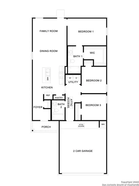 2D floor plan layout of this home in Spring Valley, New Braunfels, TX (Image 3).