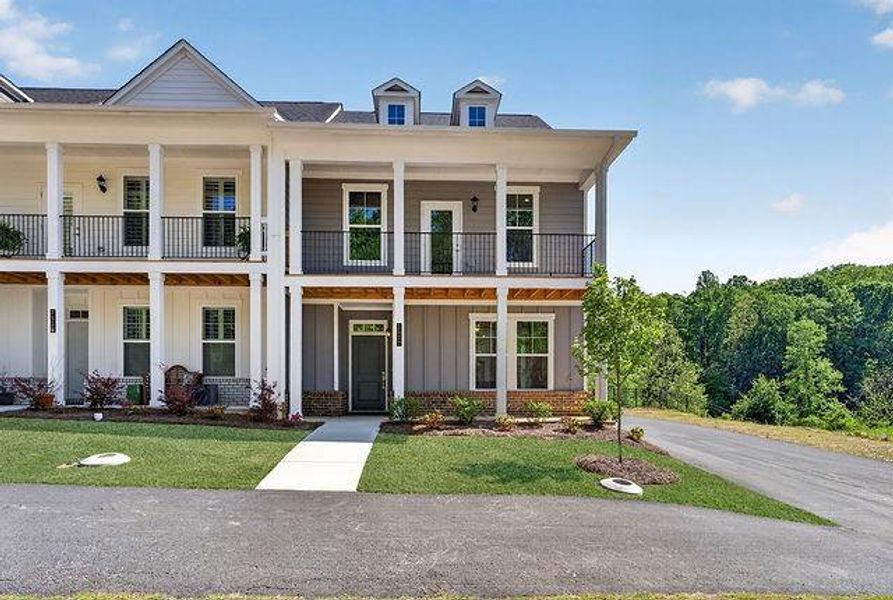 Front exterior of a new home in The Park at Gainesville Township, Gainesville, GA, highlighting curb appeal (Image 19).