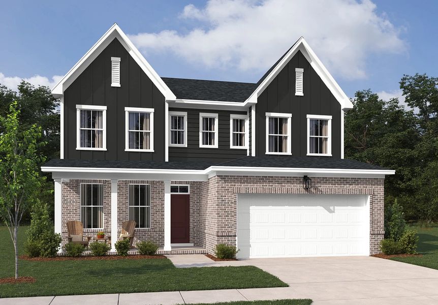 Representative exterior photo of a completed home built from the Macon by Ashton Woods in Ascent at Arbor Ridge, La Vergne, TN (Image 2).