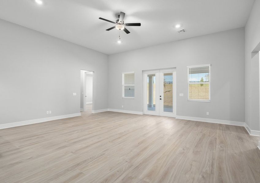 The open layout is great for entertaining.