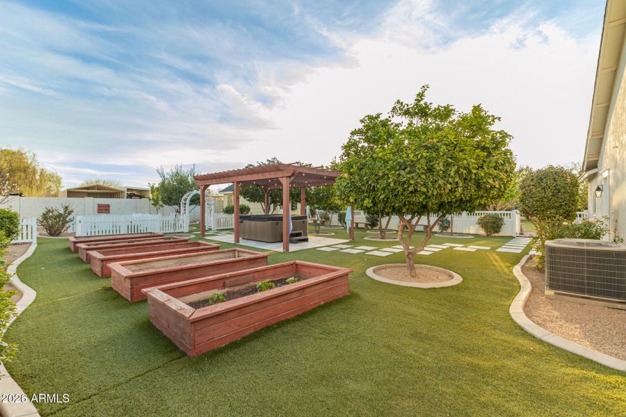 garden boxes & hot tub
