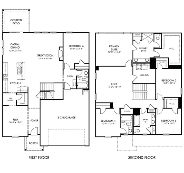 2D floor plan layout of this home in Crossing at Abner Creek, Greer, SC (Image 2). 2D floor plan layout of this home in Crossing at Abner Creek, Greer, SC (Image 2).