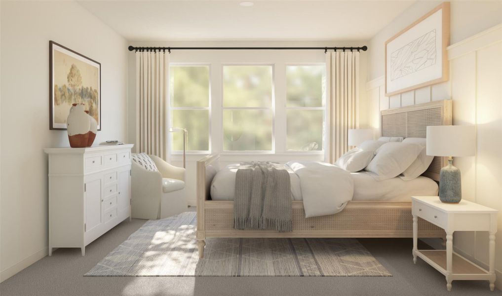 Secluded primary suite (*Artist rendering used for illustration purposes only.)