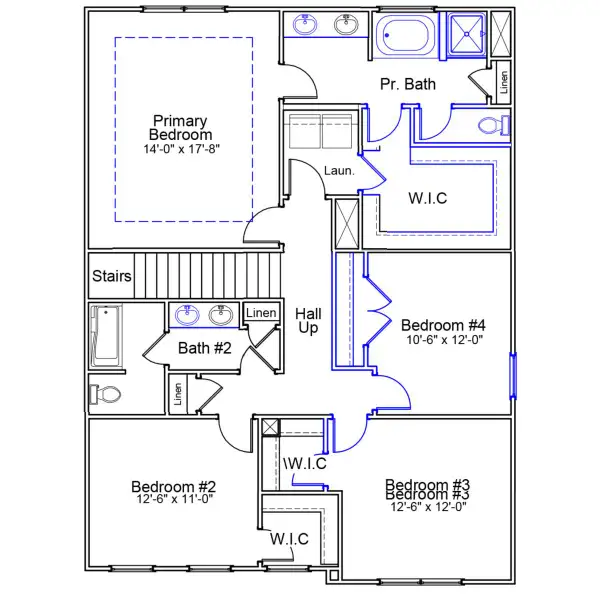 2D floor plan layout of this home in Killians Crossing, Blythewood, SC (Image 3).