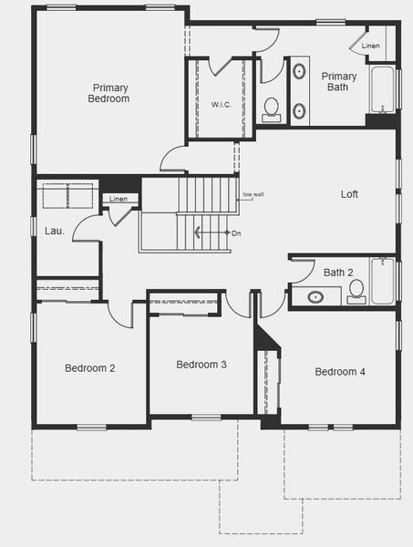 2D floor plan layout for the Plan 2651 Modeled by KB Home in Murphy Creek Reserve, Aurora, CO (Image 15).