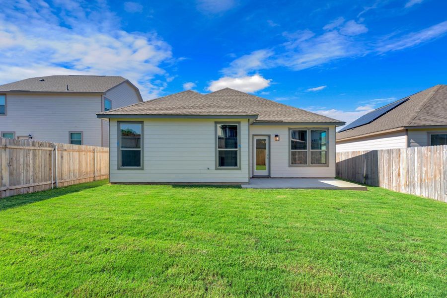Front exterior of a new home in Retreat at San Gabriel, Georgetown, TX, highlighting curb appeal (Image 24).