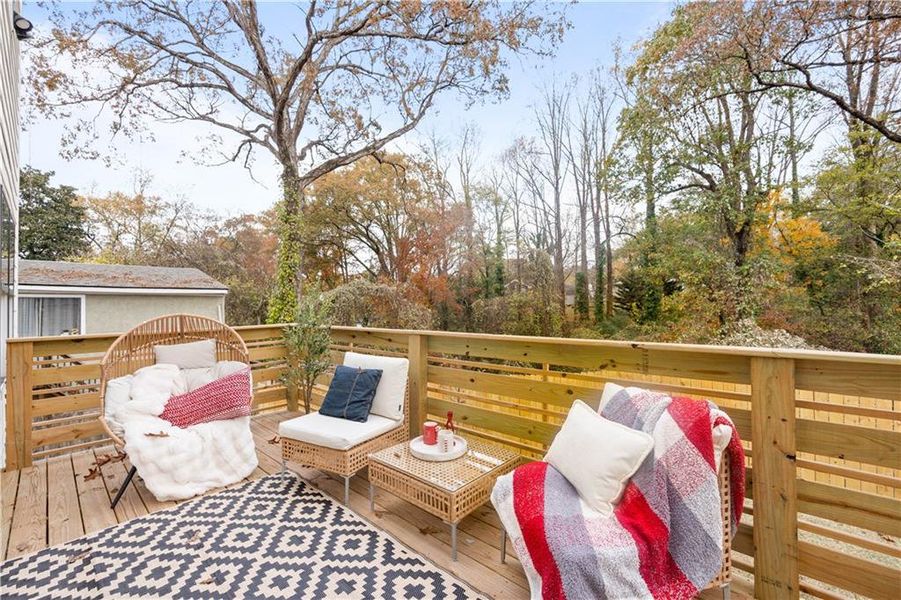 Exterior details and patio area of a home in , Atlanta (Image 3).