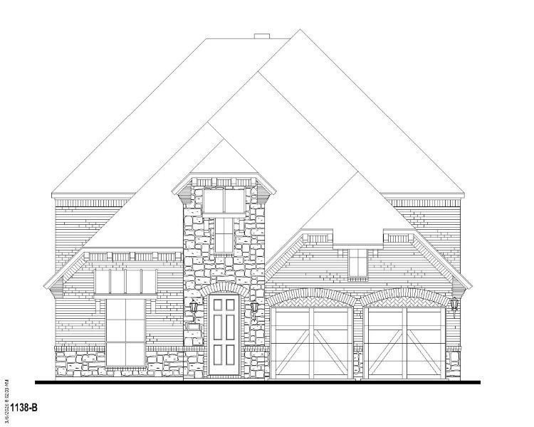 Plan 1138 Elevation B w/ Stone
