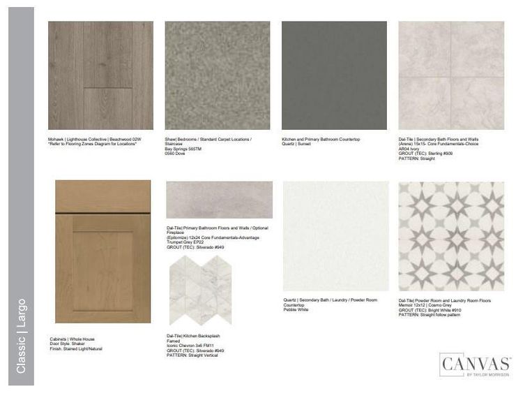 Design Selections. Home is under Construction, design selections subject to change.