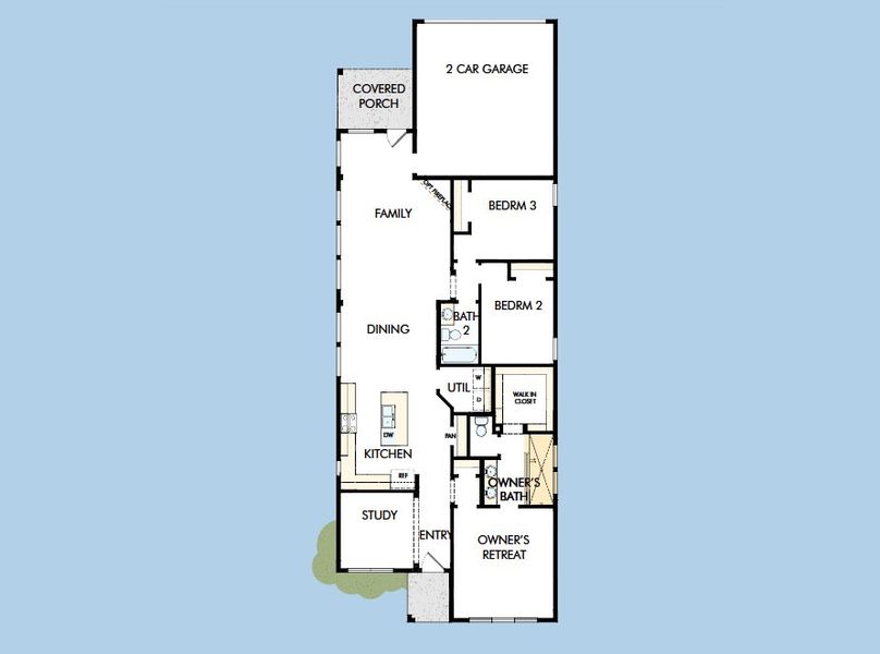 2D floor plan layout for the The Flintwood by David Weekley Homes in Edgewater Garden Series, Royse City, TX (Image 5).