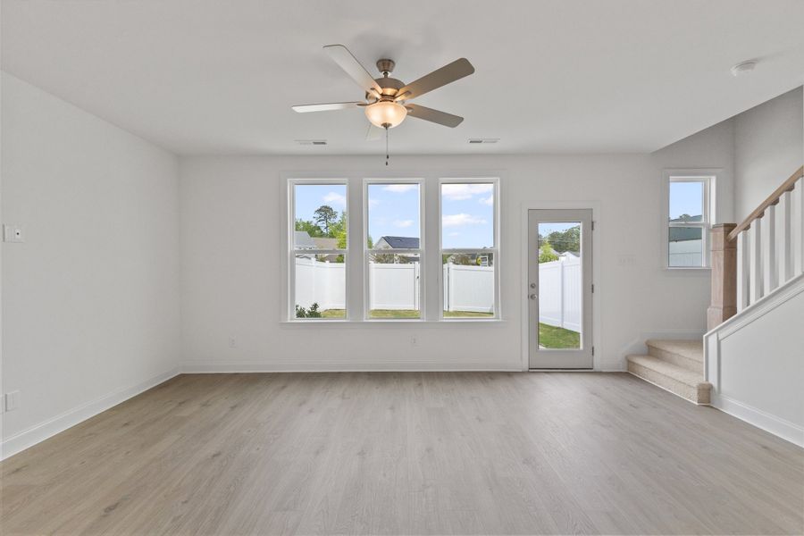 Representative unfurnished interior of a home built from the The Hemlock by RobuckHomes in Kennebec Crossing, Angier (Image 130).