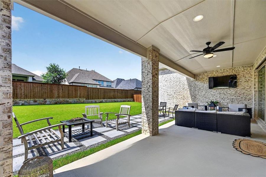Exterior details and patio area of a home in The Parks at Wilson Creek, Celina (Image 3).