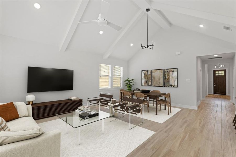 Bright open dining area and great room (*Photo not of actual home and used for illustration purposes only.)