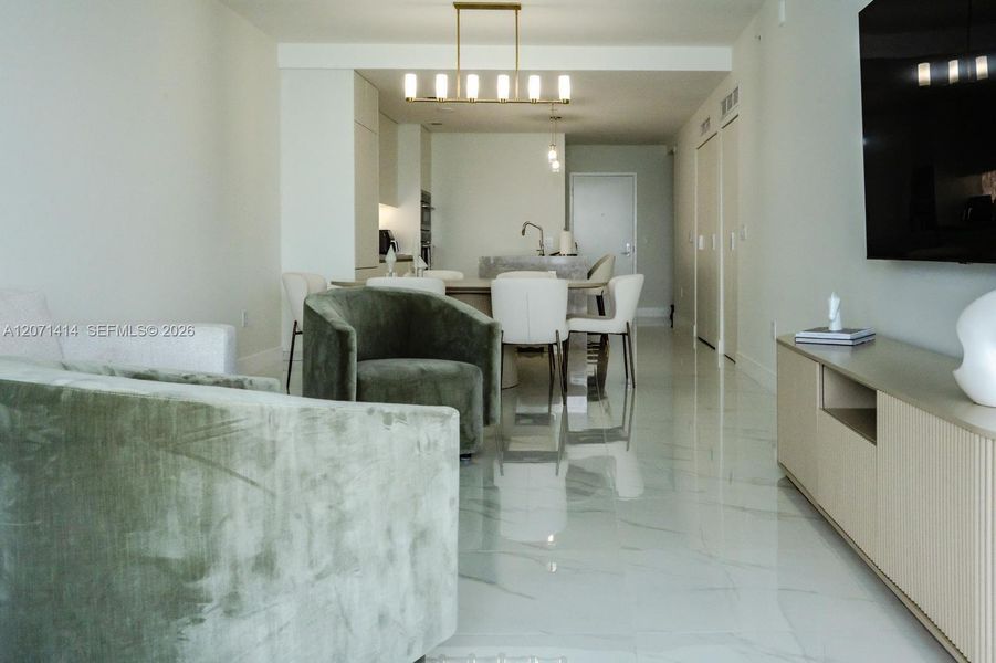 Furnished interior view inside a new home in , Miami (Image 12).