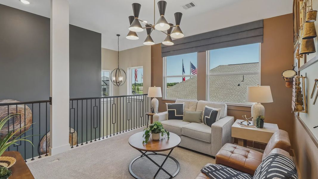Furnished interior view inside a new home in Bridgeland Chateaus, Cypress (Image 14). Furnished interior view inside a new home in Bridgeland Chateaus, Cypress (Image 14).