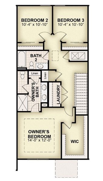 2D floor plan layout for the St Andrews by Rockwell Homes in Whaley Grove, St. Cloud, FL (Image 4).