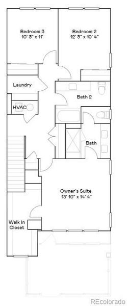 2D floor plan layout of this home in Parterre: The Parkside Collection, Thornton, CO (Image 3). 2D floor plan layout of this home in Parterre: The Parkside Collection, Thornton, CO (Image 3).