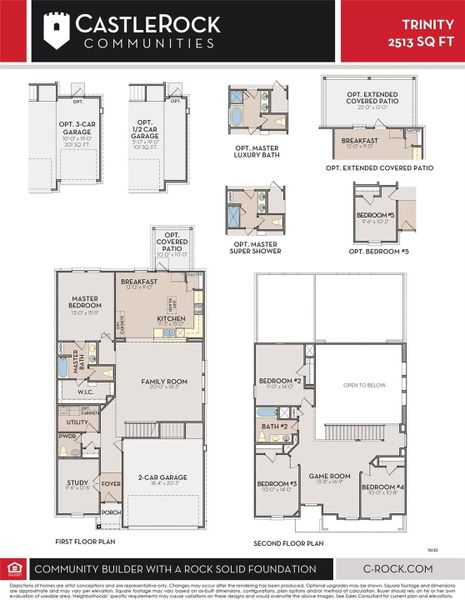 Get to know the Trinity 2513 Floor Plan by CastleRock Communities. With over 2,500 square feet of living space, this home features a grand entry, private primary suite, home office, open-concept living areas, and spacious upstairs retreat. Get to know the Trinity 2513 Floor Plan by CastleRock Communities. With over 2,500 square feet of living space, this home features a grand entry, private primary suite, home office, open-concept living areas, and spacious upstairs retreat.