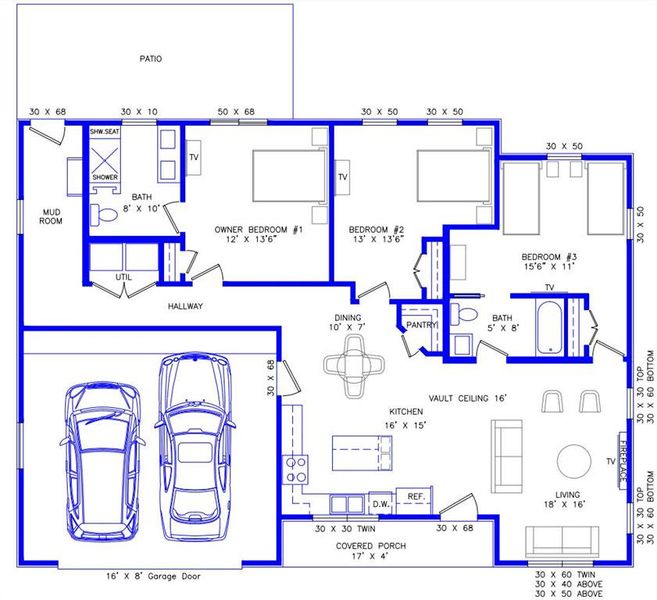 2D floor plan layout of this home in , West Tawakoni, TX (Image 4).