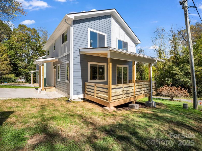 Exterior details and patio area of a home in , Asheville (Image 20).