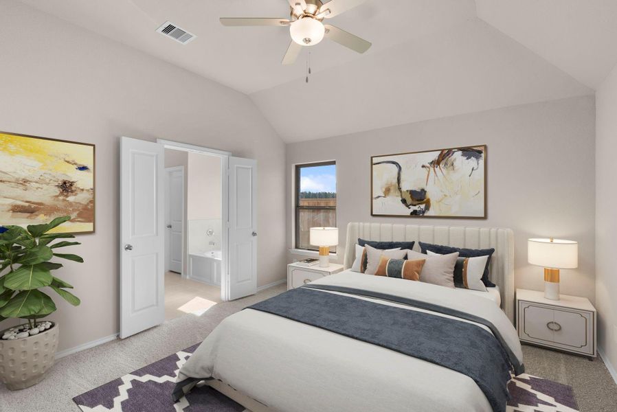 Furnished interior view inside a new home in The Trails 40', New Caney (Image 7).