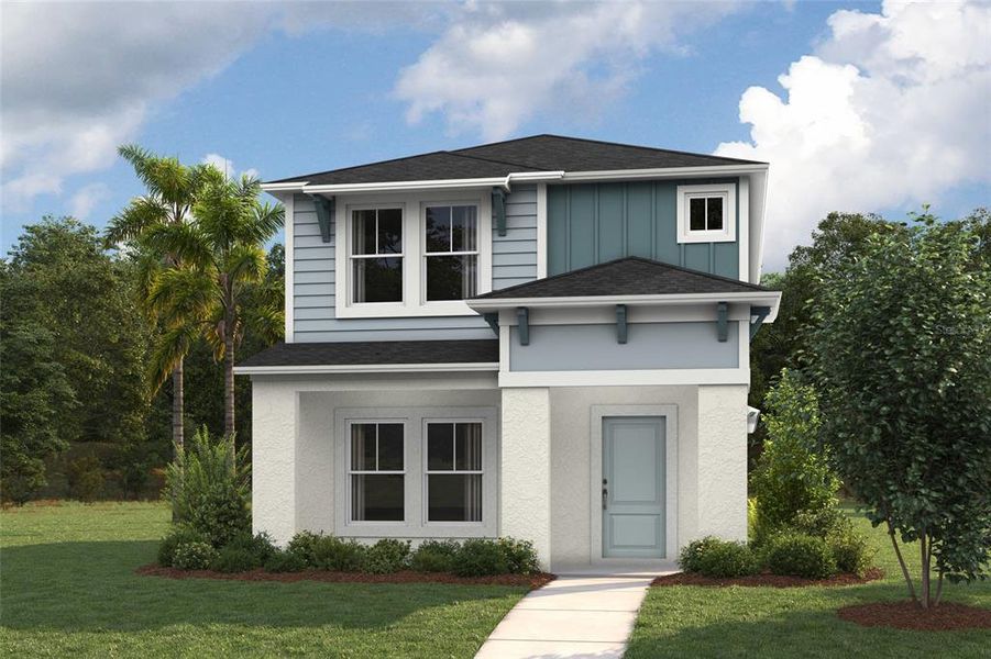 Front exterior of a new home in Pasadena Ridge, Dade City, FL, highlighting curb appeal (Image 1). Front exterior of a new home in Pasadena Ridge, Dade City, FL, highlighting curb appeal (Image 1).