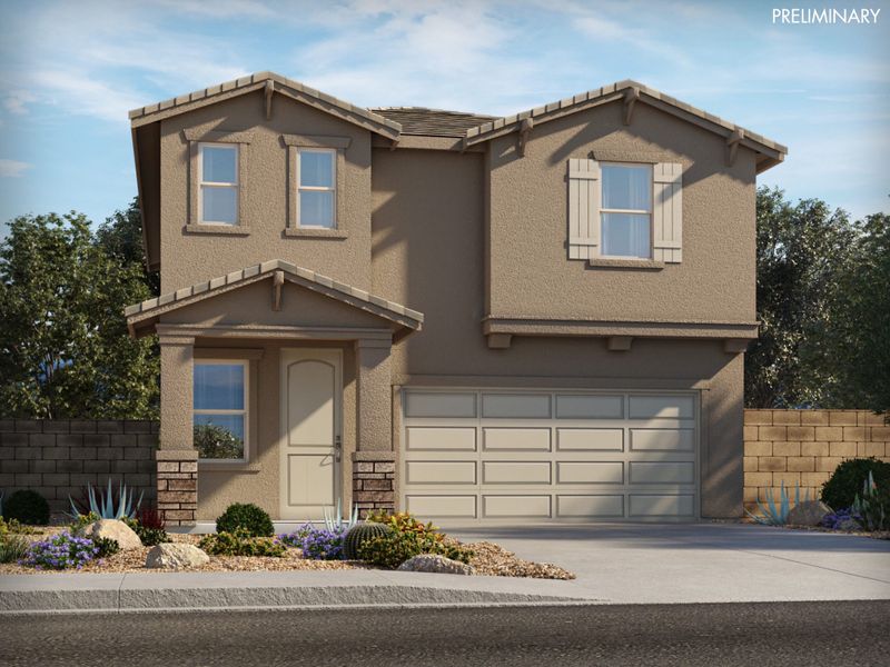 Representative exterior photo of a completed home built from the Everett by Meritage Homes in Hanson Ridge, Vail, AZ (Image 2).
