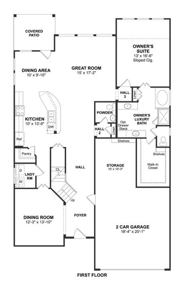 2D floor plan layout for the Walton II by K. Hovnanian® Homes in Oakwood Estates, Waller, TX (Image 3). 2D floor plan layout for the Walton II by K. Hovnanian® Homes in Oakwood Estates, Waller, TX (Image 3).