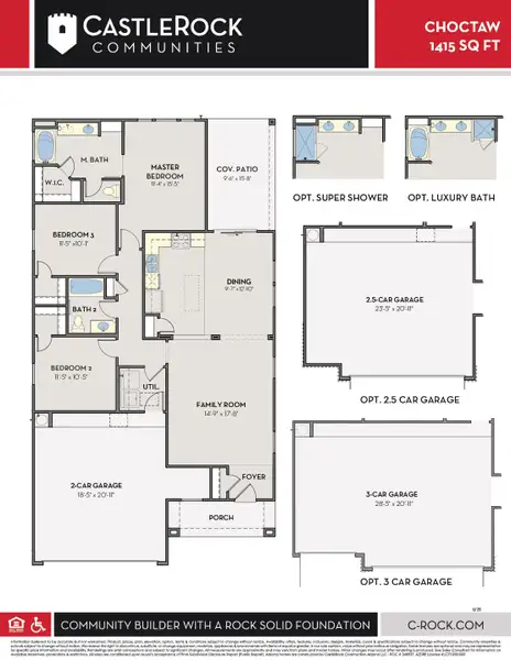 2D floor plan layout for the Choctaw by CastleRock Communities in Hayden Estates, Buckeye, AZ (Image 3).