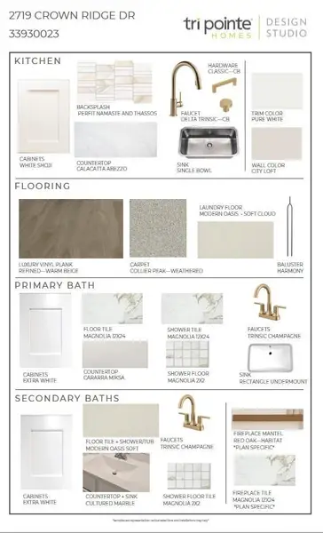 Sample of building materials used in homes in Sienna 60’, Missouri City (Image 7).