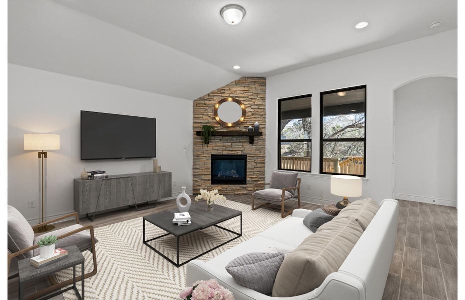 Representative furnished interior of a home built from the Sheldon by Pulte Homes in Davis Ranch, San Antonio (Image 3).