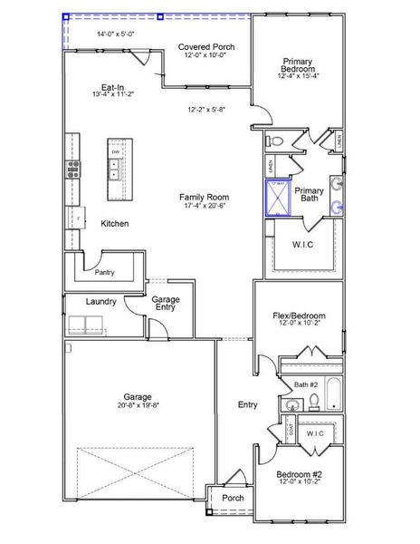 2D floor plan layout for the Hunter - Vanguard Collection by Mungo Homes in Ovation at Sweetbrier, Durham, NC (Image 3).
