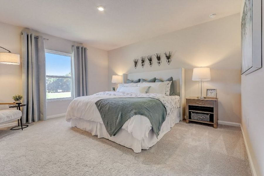 A bedroom with a large bed. A bedroom with a large bed.