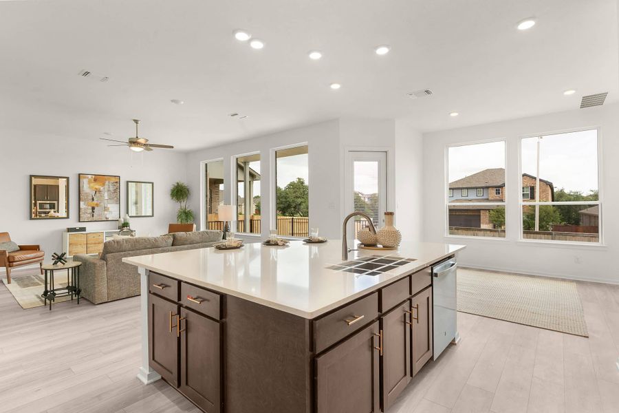 Representative furnished interior of a home built from the Maeve by Chesmar Homes in Deerbrooke Cottages, Leander (Image 7).