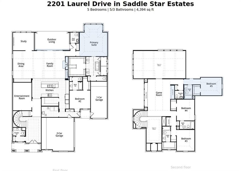 2D floor plan layout of this home in Saddle Star Estates, Rockwall, TX (Image 4). 2D floor plan layout of this home in Saddle Star Estates, Rockwall, TX (Image 4).