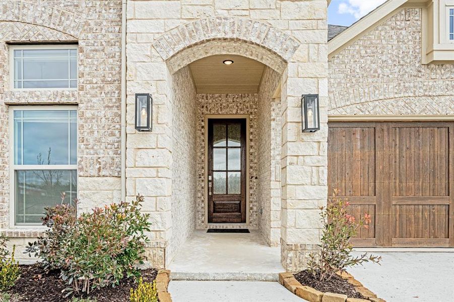 Front exterior of a new home in Mockingbird Heights Classic 80, Midlothian, TX, highlighting curb appeal (Image 23).