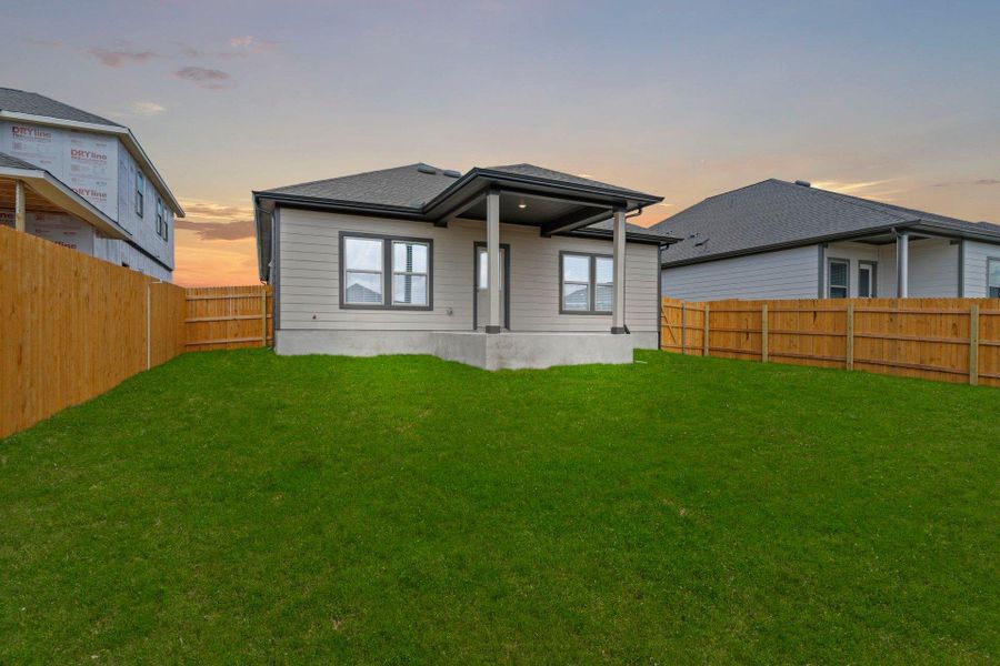 Rear of Home and Private Backyard